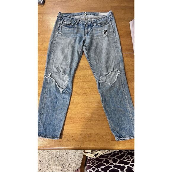 RAG & BONE DISTRESSED BLUE JEANS WOMENS SIZE 28 - Picture 3 of 13
